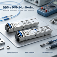 Module SFP Optique SFP-FE-SM1310 155M 1310nm 2KM avec Connecteur LC Duplex SMF et Fonction de Surveillance DDM/DOM