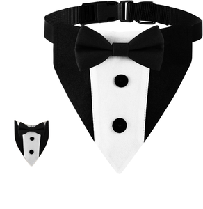 Collier de mariage pour chien avec nœud papillon réglable collier de mariage pour animaux de compagnie Bandana pour chien costume de smoking pour animaux de compagnie costume de collier de mariage Bandana - Product Image 1