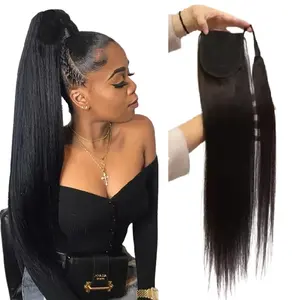 Easy to operate full color ponytail remy human hair products Wholesale cheap straight and curly ponytail Human Hair Extension