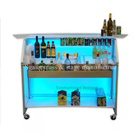 Table de Bar Portable Pliante à Éclairage LED Blanc Fantastique et Populaire pour Mobilier de Boîte de Nuit