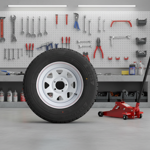 <span class=keywords><strong>Pneu</strong></span> de remorque radial 185R14C sur jante blanche 14*5.5, caoutchouc naturel, certifié DOT, fabricant chinois, indice de vitesse S, garantie de 12 mois - Product Image 1