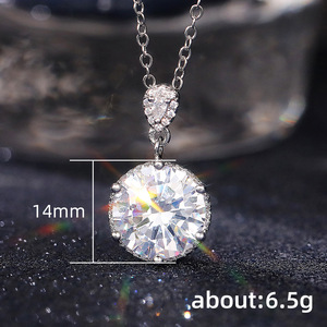 Collana con Pendente Solitario a Sei Punte in Zircone per Donna, Gioiello alla Moda con Catena a Clavicola - Product Image 6