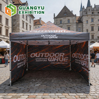 Tente pliante automatique hexagonale d'extérieur pour salon professionnel, avec impression personnalisée, auvent pop-up, gazebo, chapiteau promotionnel