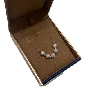 Collar de Perlas Zhuji con Baño de Oro de 14k, Perlas de Agua Dulce Blancas Casi Redondas de 6-7 mm, Cadena de Cuello Estilo Road Tong - Product Image 5