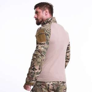 T-shirt à manches longues <span class=keywords><strong>camouflage</strong></span> pour <span class=keywords><strong>homme</strong></span> 100% coton respirant écologique col roulé <span class=keywords><strong>chasse</strong></span> en plein air équitation tactique - Product Image 3