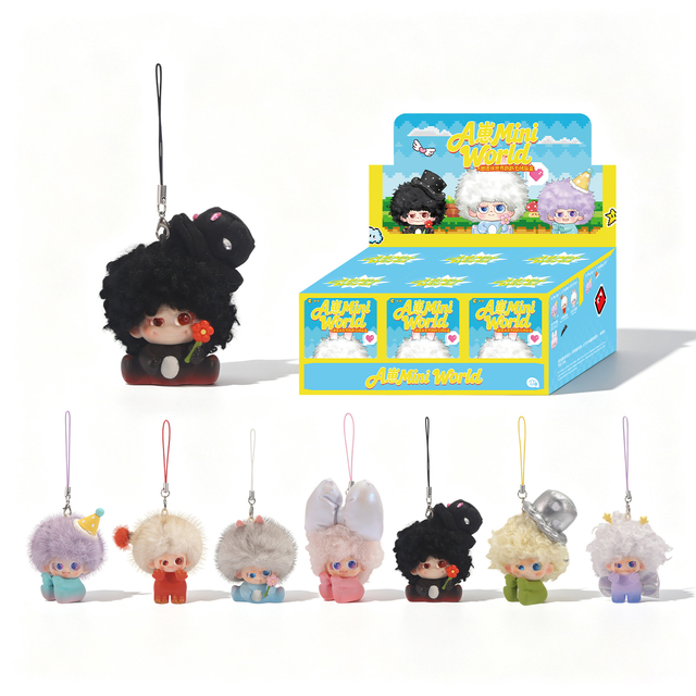 A-Zai Mini World Lying Plush Blind Box Cute Collectible Figurine Surprise Mystery Toy Cute Plush Doll Keychain Pendant for Girls