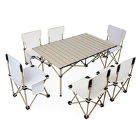 Günstiger Metall-Outdoor-Klapptisch für Camping, Küche, Essen und Kinderaktivitäten, Tragbar für Lager und Schulen
