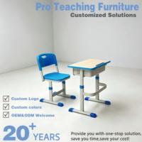 Ensemble bureau et chaise d'école réglables avec boîte perforée et crochet, table d'étude à pied unique, fournisseur ergonomique pour salles de classe pour enfants