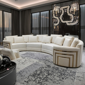 أرائك إيطالية بيضاء فاخرة مقطعية فاخرة على شكل قوس إيطالي مقعد واحد وحدات من الجلد الأصلي صالة ألعاب رياضية - Product Image 3