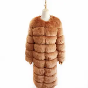2020 Mùa Đông Áo Khoác Lông Ấm Áp Nhân Tạo Fox Fur Quần Áo Phụ Nữ Dài Thời Trang Mặc Giả Áo Khoác Lông Thú