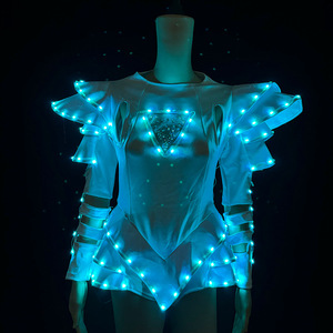 Costume de robot en coton lumineux LED couleur intégrale pour Halloween, Noël, performance scénique en boîte de nuit, femme DJ, chanteuse - Meilleure vente - Product Image 5
