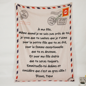 Manta de franela con estampado Digital para mamá <span class=keywords><strong>y</strong></span> papá, manta de forro polar personalizada con letras de Love Air Mail - Product Image 5