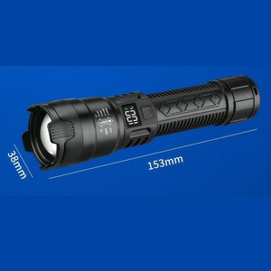 P50 cao lumens Zoomable không thấm nước chiến thuật đèn pin ABS nhựa khẩn cấp ánh sáng <span class=keywords><strong>LCD</strong></span> số điện hiển thị - Product Image 2