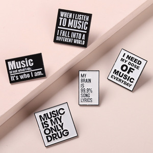Badges en métal émaillé personnalisés en gros, <span class=keywords><strong>épingles</strong></span> musicales artisanales avec impression sérigraphiée pour sacs, chapeaux, vêtements, avec logo personnalisé - Product Image 4