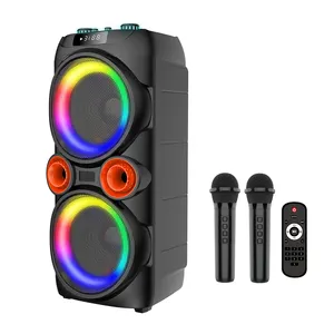 Sing-E ZQS10218 Dual 10-Inch Hot Sale 600W TWS Bluetooth Audio Speaker System J.Bl Flame Lamp Mini Portable RGB LED Lighting USB