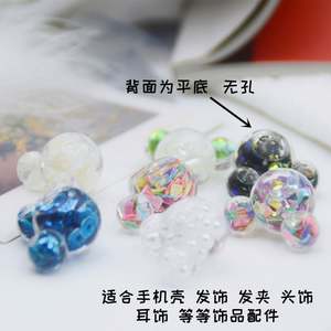 Dijes de Resina con Cabeza de <span class=keywords><strong>Mickey</strong></span> <span class=keywords><strong>Mouse</strong></span>, Lentejuelas Acrílicas, Perlas, Purpurina, Copos de Nieve Navideños, 27 mm, Decoración DIY - Product Image 3