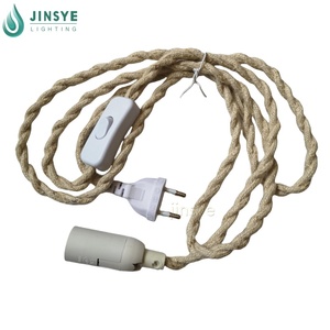 <span class=keywords><strong>E14</strong></span> E27 CE أسلاك كهرباء كبلات كتان قماش مع مفتاح تشغيل - Product Image 1