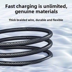 Câble de données d'affichage numérique en nylon transparent 100W PD charge rapide Compatible pour <span class=keywords><strong>Apple</strong></span> pour Samsung OnePlus pour Xiaomi Type-C Ea - Product Image 4