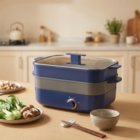 Prix usine 5L multifonctionnel cuisinière électrique antiadhésive carré marmite poêle en verre trempé économiseur d'énergie pour hôtel