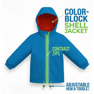 Chaqueta Impermeable para Niños, con Capucha, Cortavientos, <span class=keywords><strong>de</strong></span> Nailon, con Cierre, para Primavera, para Niñas, con Logotipo Personalizado, Colores en Contraste - Product Image 3