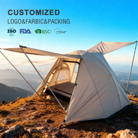 Tente de glamping extérieure personnalisable à double porte, imperméable, résistante à la pluie, ultralégère, abri de camping en forme de dôme, équipement de qualité supérieure
