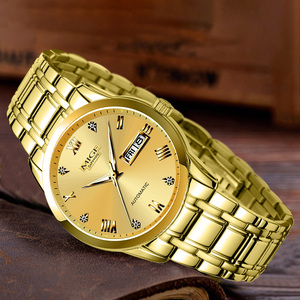 Reloj Mecánico Automático para Hombre MICE, 38 mm, Esfera Redonda en Tono Dorado, Cristal de Zafiro, Visualización de Fecha Analógica, Correa de Lujo - Product Image 4