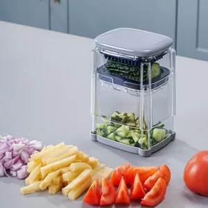 Mini robot culinaire manuel multifonctionnel nouveau coupe-frites et croustilles en plastique hachoir facile pour salade <span class=keywords><strong>de</strong></span> fruits légumes - Product Image 6