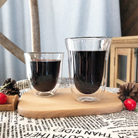 Tasse à café en verre à double paroi multi-tailles HIGHWIN, en borosilicate, isolée thermiquement, pour café, latte, thé, jus, vaisselle à café