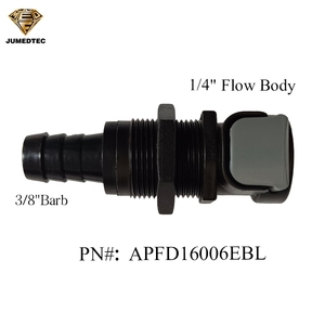 JU 1/4 5/16 3/8 POM Low Pressure Male Insert Panel Mount <b>Quick</b> Couplings Hose Barb Joint Valved Bulkhead Coupling - Product Image 3