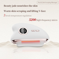 Guasha électrique naturel en jade masseur de visage lifting du visage minceur 3 couleurs soins de la peau légers soins personnels appareil de beauté