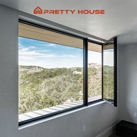 Ventanas de marco de aluminio a prueba de huracanes ultra estrechas personalizadas Ventana abatible de inclinación y giro con aislamiento de vidrio hueco doble