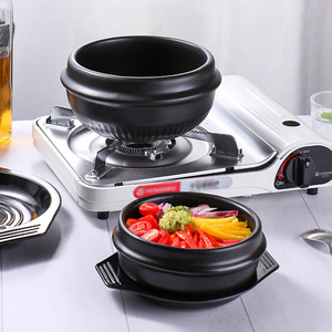 Tazón coreano Bibimbap de cerámica premium, olla de piedra para arroz mixto, cacerola comercial para fideos de arroz, tazón para sopa de <span class=keywords><strong>algas</strong></span> con bandeja de melamina - Product Image 4