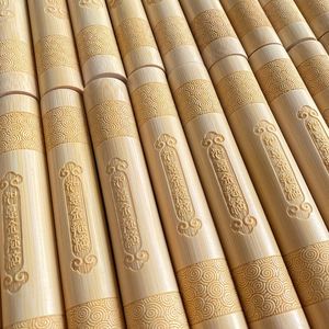Men's and Women's Hand-held Gold-banded Cudgel Handle Piece Solid Bamboo Stick Bamboo Carving Handle Piece - Product Image 3