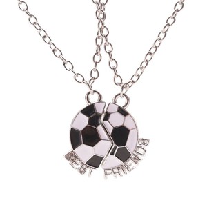 Collier BFF « Meilleurs amis <span class=keywords><strong>pour</strong></span> toujours » tendance - Pendentif <span class=keywords><strong>lettre</strong></span> en forme de ballon de football, bijoux <span class=keywords><strong>d</strong></span>'amitié sur le thème du soccer, cadeau créatif - Product Image 2