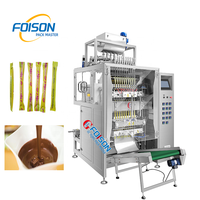 Máquina automática de envasado de sobres de chocolate líquido vffs, máquina de embalaje de varios carriles para chocolate cremoso