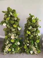 Arrangements floraux de luxe rose poudré et vert pour arche de mariage, ensemble de fleurs d'hortensia et de roses pour la cérémonie de mariage et le toile de fond photo