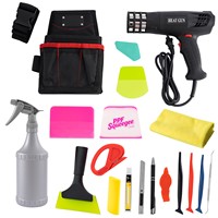 Kit d'outils pour film vinyle de covering automobile, kit d'installation avec pistolet thermique, accessoires d'application PPF pour teinte de vitres et protection de peinture