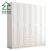 Armoire de chambre à coucher en bois massif au design simple et moderne avec tiroirs verrouillables pour vêtements