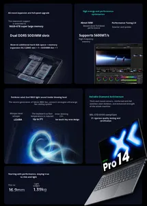 โน้ตบุ๊ก XiaoXin Pro14Ultra5 AI Superpower รุ่นใหม่ ตัวเครื่องโลหะน้ำหนักเบา หน้าจอ OLED 12-Core สำหรับธุรกิจและนักศึกษา - Product Image 6