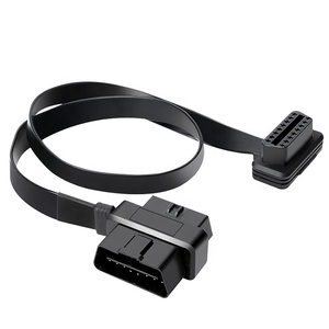 Cable <span class=keywords><strong>de</strong></span> extensión divisor OBD II OBD2 <span class=keywords><strong>de</strong></span> ángulo recto <span class=keywords><strong>de</strong></span> 60cm, 1x2 x macho y hembra, adaptador <span class=keywords><strong>de</strong></span> cable extensor delgado <span class=keywords><strong>de</strong></span> perfil bajo - Product Image 2