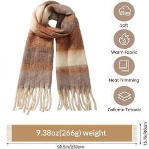 Écharpe d'hiver confortable pour femmes modernes, châle élégant et chaud pour un usage quotidien, les voyages et les activités de plein air - Product Image 6