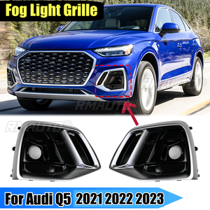 Cubierta de Luz Antiniebla Delantera Plateada Brillante para Automóvil, Rejilla de Carreras con Orificio para ACC para Audi Q5 2021 2022 2023, Accesorio para Automóvil - Product Image 1