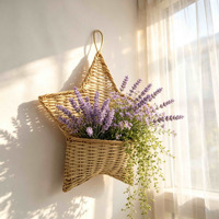 Panier mural suspendu en osier tressé à la main, écologique et durable, pour plantes et rangement, marque Artisans, style Ferme, pour la maison et le jardin