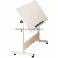 Table d'appoint relevable Gracecoaster moderne blanche avec roulettes, hauteur réglable, en MDF robuste, table de chevet rotative à 360°, pliable pour lit