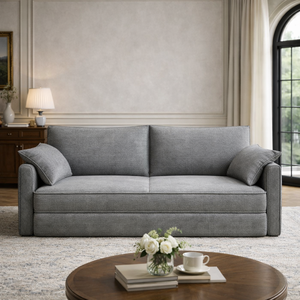 Set di Divani Modulari Moderni in Tessuto, <span class=keywords><strong>Grigio</strong></span> Chiaro, Imbottiti con Spugna, Cuscini Comodi, per Soggiorno - Product Image 4