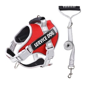 Laisse et harnais <span class=keywords><strong>de</strong></span> poitrine pour chien, réfléchissant la nuit, respirant, anti-évasion, anti-traction, en polyester, pour le jardinage - Product Image 1