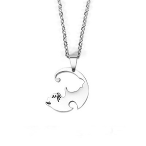 Colliers <span class=keywords><strong>de</strong></span> couple chat noir et blanc mignons, pendentif cœur chat pour meilleurs amis, collier en acier inoxydable, cadeau bijoux - Product Image 6