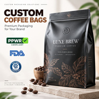Prix usine personnalisé de qualité alimentaire fond plat thermoscellage pochette café sachet de thé feuille d'aluminium 500g 1kg pochette à café avec Valve