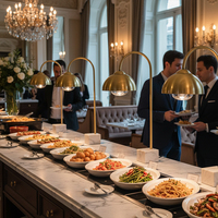 Lampe chauffante alimentaire professionnelle sur pied en acier inoxydable pour restaurants et hôtels