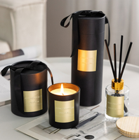 Coffret Cadeau de Luxe Personnalisé avec Bougie Parfumée et Diffuseur à Bâtonnets pour la Maison, Marque Privée